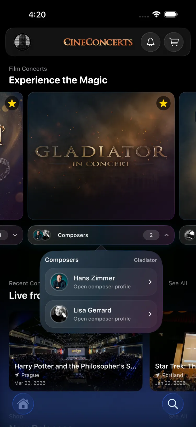CineConcerts home — Gladiator